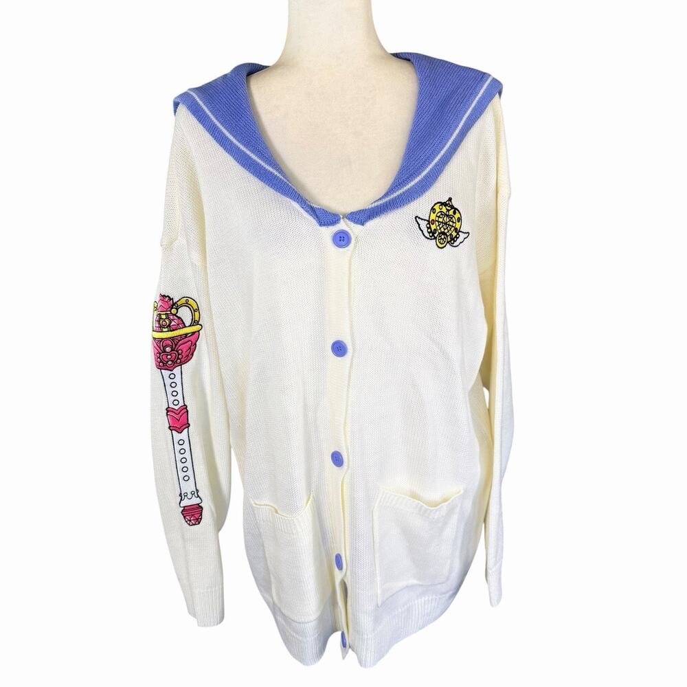Sailor Moon Hot Topic Exclusive Button Up Cosplay Cardigan Embroidered XL